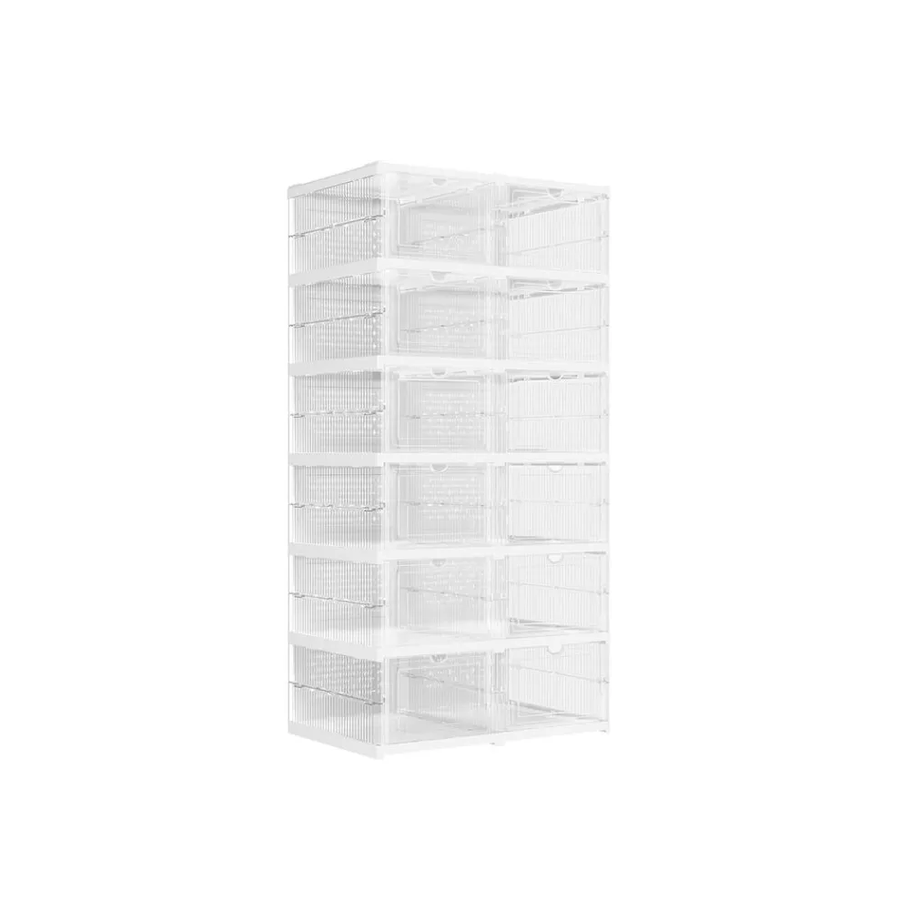 6 boîtes à chaussures jusqu’à la pointure 46 transparent et noir d'encre-SONGMICS HOME Hot