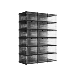 6 boîtes à chaussures jusqu’à la pointure 46 transparent et noir d'encre-SONGMICS HOME Hot