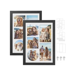 2 Cadre photo A4 avec 6 fonds noir cendré-SONGMICS HOME Discount