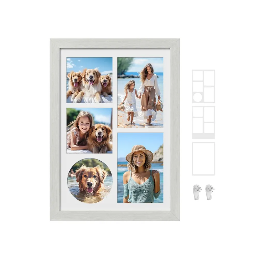 2 Cadre photo A4 avec 6 fonds noir cendré-SONGMICS HOME Discount