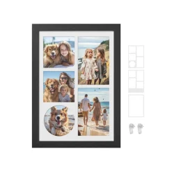 2 Cadre photo A4 avec 6 fonds noir cendré-SONGMICS HOME Discount