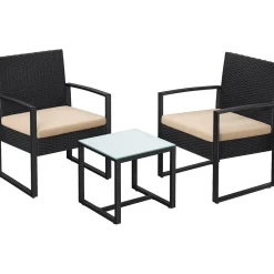 2 Chaises 1 table jardin-SONGMICS HOME New