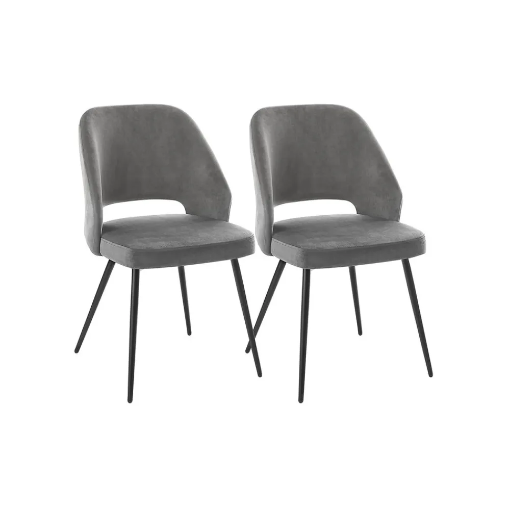2 Chaises salle à manger gris-SONGMICS HOME Outlet