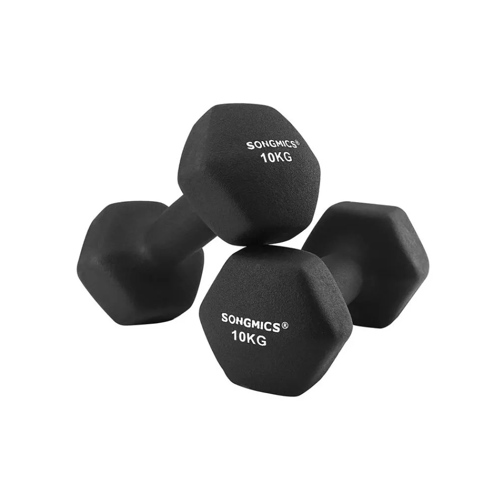 2 Haltères 10 kg noir-SONGMICS HOME Discount