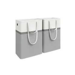 2 Paniers à linge avec poignées courtes et longues 40 x 30 x 65 cm gris ardoise-SONGMICS HOME Hot