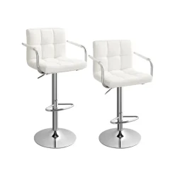 2 Tabourets bar blanc-SONGMICS HOME Sale