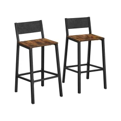 2 Tabourets de bar gris anthracite et noir-SONGMICS HOME Hot