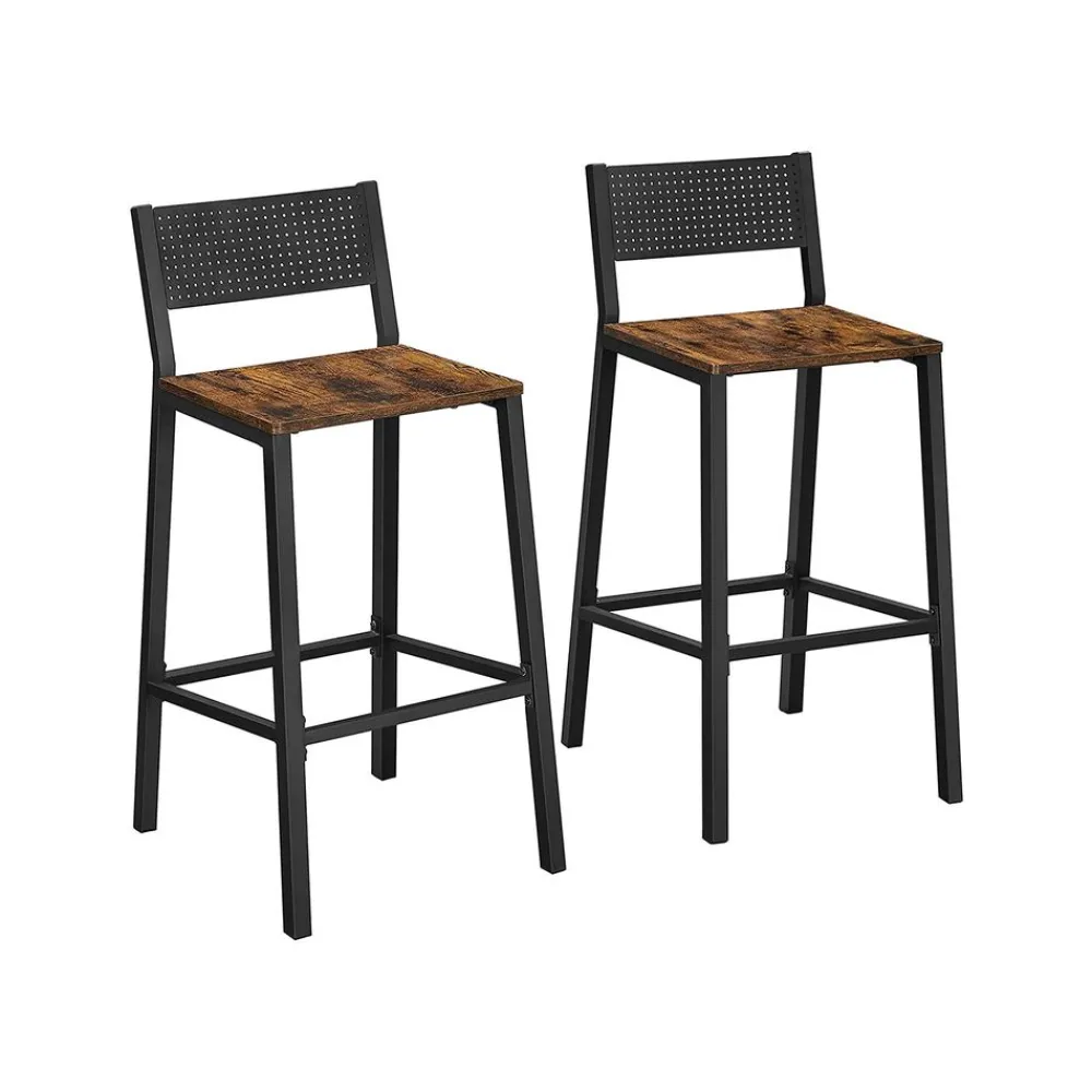 2 Tabourets de bar gris anthracite et noir-SONGMICS HOME Hot