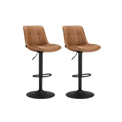 2 Tabourets de bar Marron Caramel-SONGMICS HOME Online