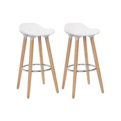 2 Tabourets de bar pieds hêtre-SONGMICS HOME Online