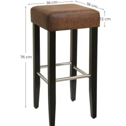 2 Tabourets effet vieilli marron-SONGMICS HOME Online