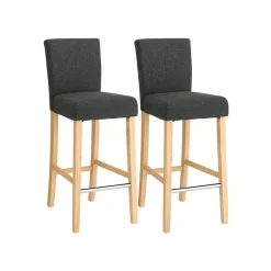 2 Tabourets hauts gris foncé-SONGMICS HOME