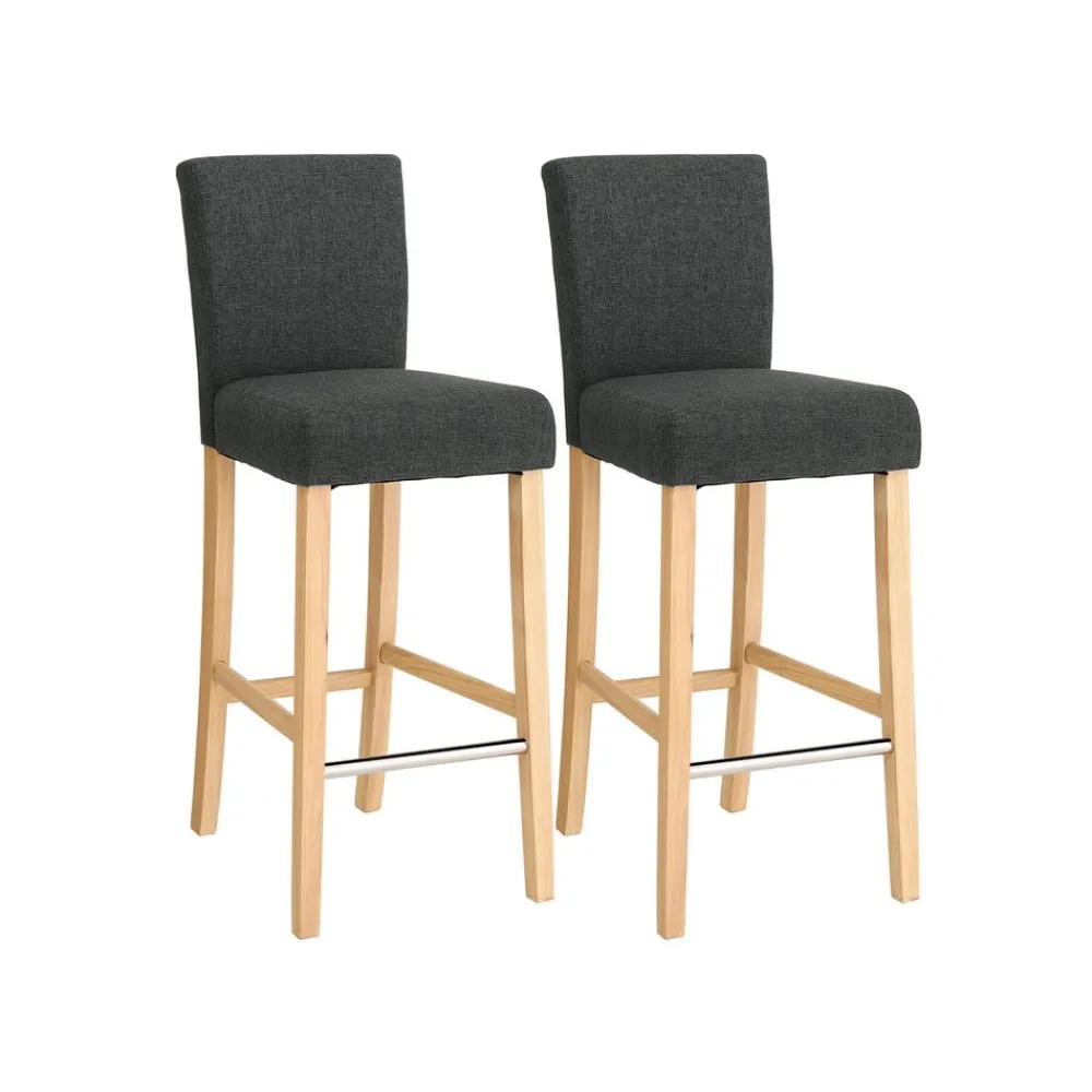 2 Tabourets hauts gris foncé-SONGMICS HOME