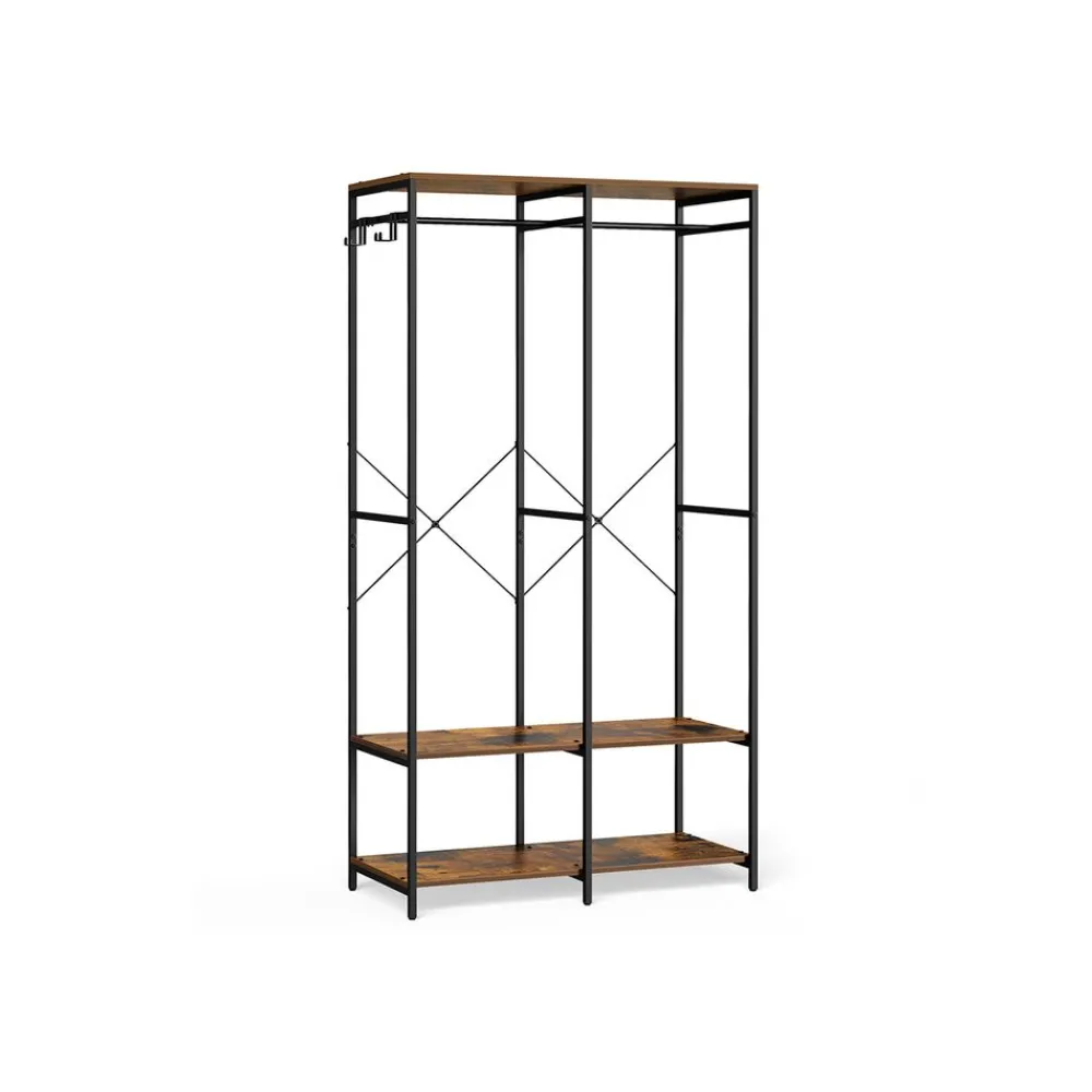 Armoire vêtements portable marron rustique-SONGMICS HOME Discount