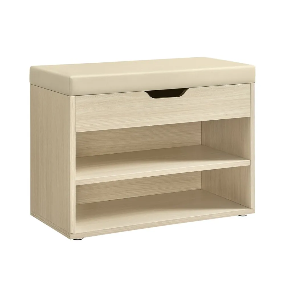 Banc à chaussures avec 3 compartiments 30 x 60 x 44 cm polyvalent marron rustique-SONGMICS HOME Online