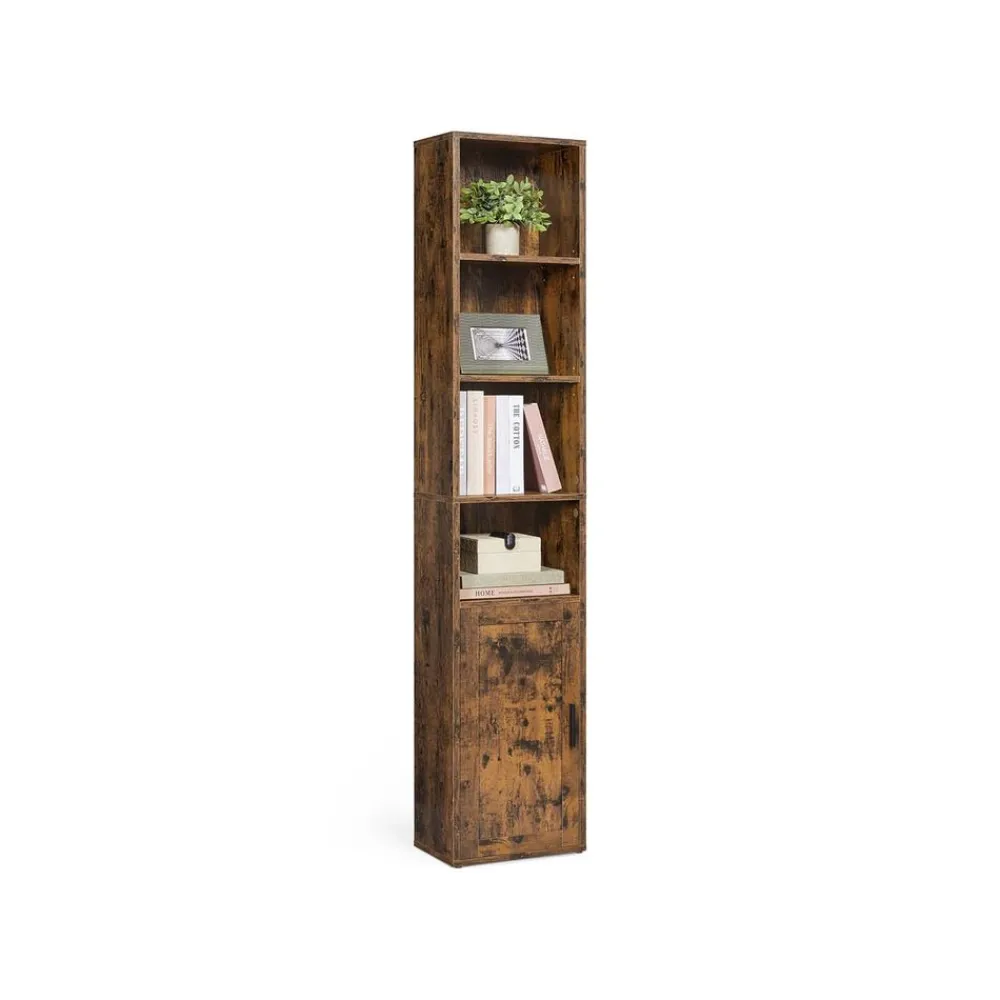 Bibliothèque haute avec porte et étagères ouvertes-SONGMICS HOME Clearance