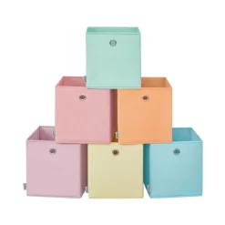 Boîte de rangement lot de 6 pliable 26 x 26 x 28 cm en tissu organisateur coloré-SONGMICS HOME Outlet