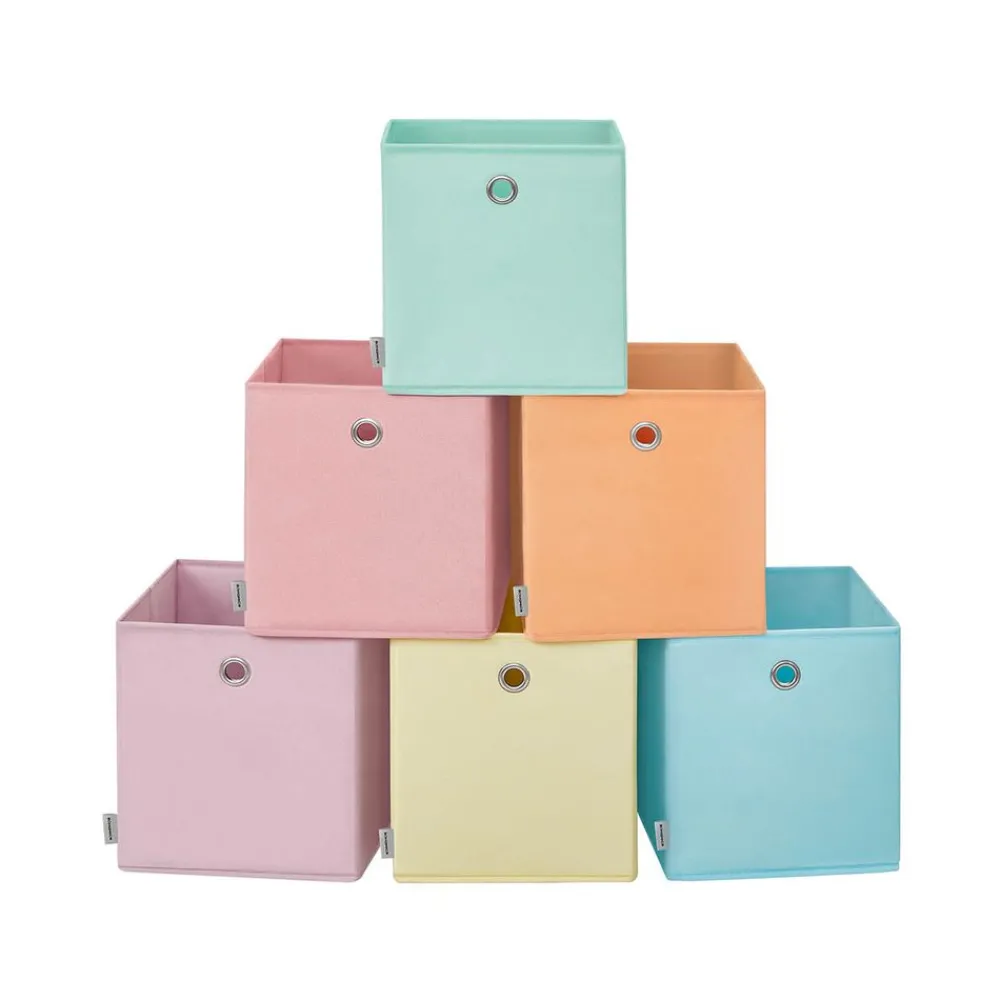 Boîte de rangement lot de 6 pliable 26 x 26 x 28 cm en tissu organisateur coloré-SONGMICS HOME Outlet