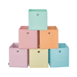 Boîte de rangement lot de 6 pliable 26 x 26 x 28 cm en tissu organisateur coloré-SONGMICS HOME Outlet