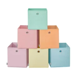 Boîte de rangement lot de 6 pliable 26 x 26 x 28 cm en tissu organisateur coloré-SONGMICS HOME Outlet
