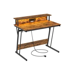 Bureau Gaming avec LED et Multiprise-SONGMICS HOME Discount