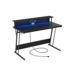 Bureau gaming LED noir classique-SONGMICS HOME New