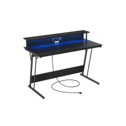 Bureau gaming LED noir classique-SONGMICS HOME New