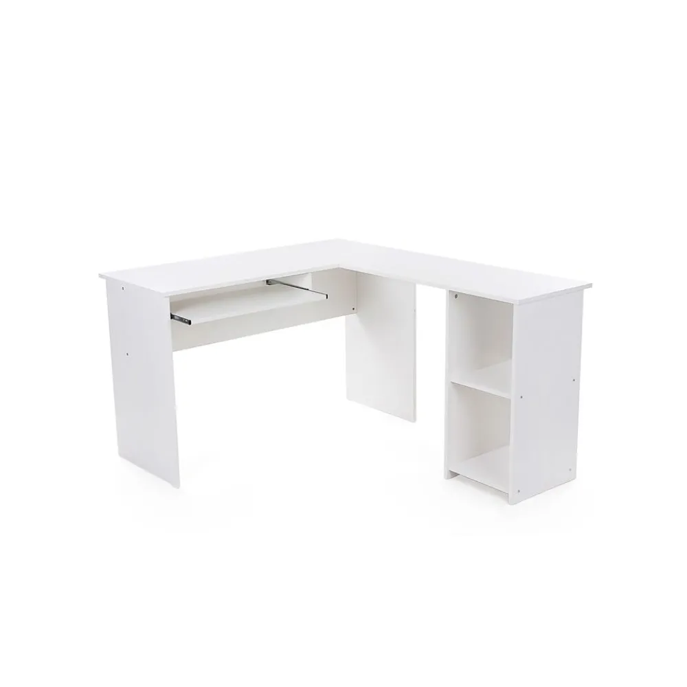 Bureau informatique en L blanc-SONGMICS HOME Online