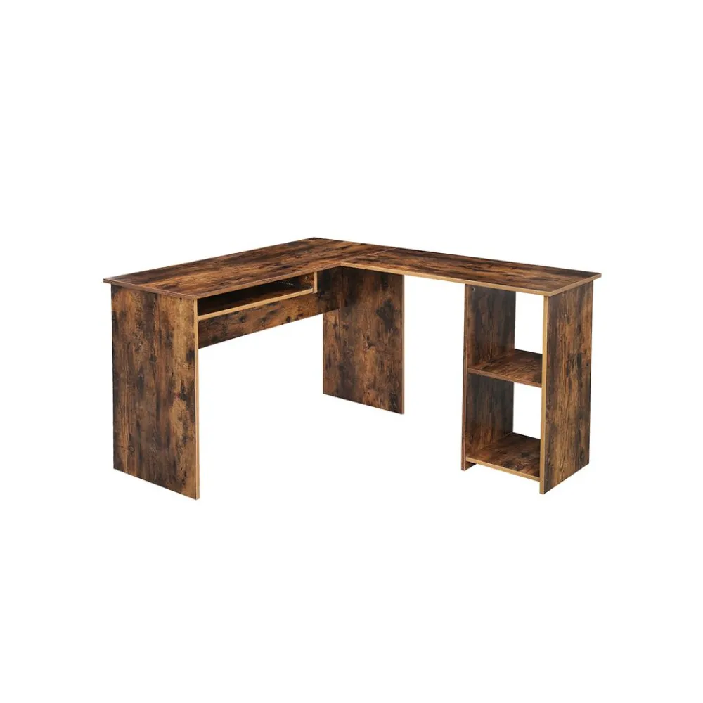 Bureau informatique en L blanc-SONGMICS HOME Online