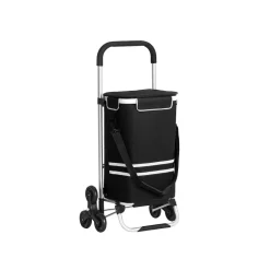 Caddie 6 roues avec sac isotherme 35l sac amovible noir-SONGMICS HOME Best