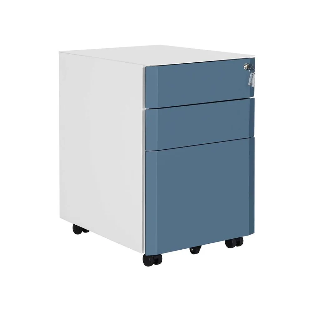 Caisson 3 tiroirs bleu-SONGMICS HOME