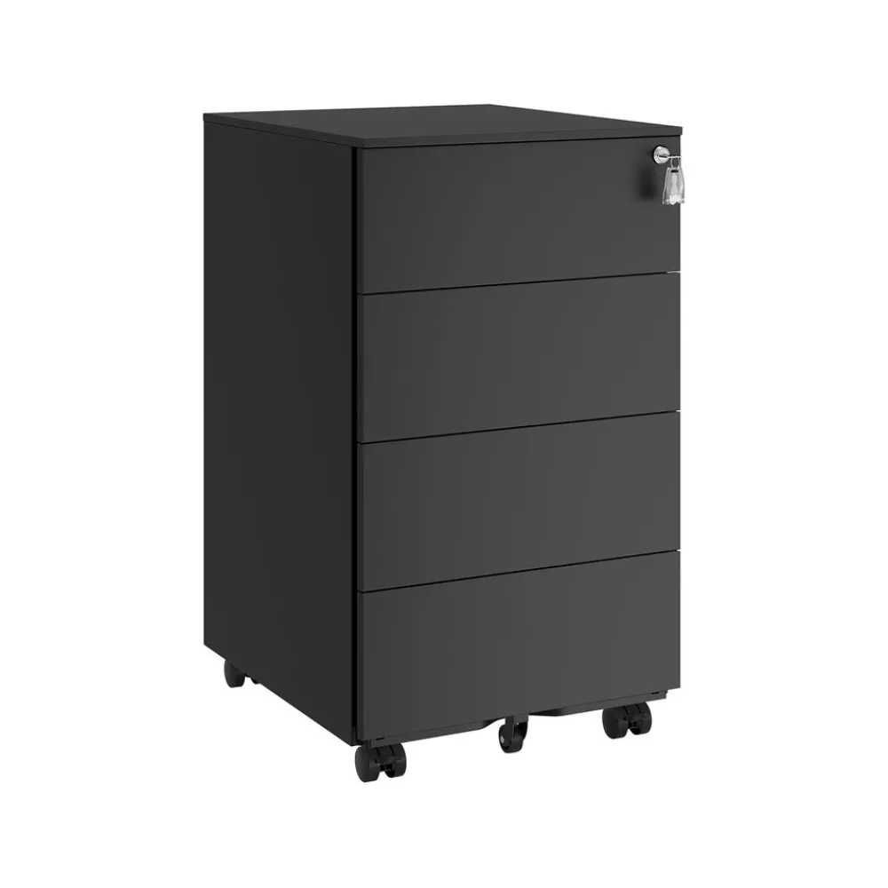 Caisson de bureau mobile avec 4 tiroirs noir d'encre-SONGMICS HOME Best