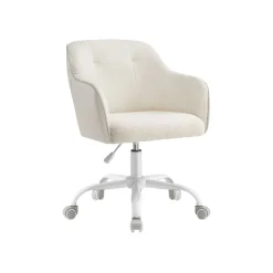 Chaise de bureau ergonomique en tissu peluche beige cappuccino-SONGMICS HOME Hot