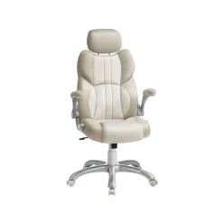 Chaise de bureau réglable blanc crème-SONGMICS HOME Outlet