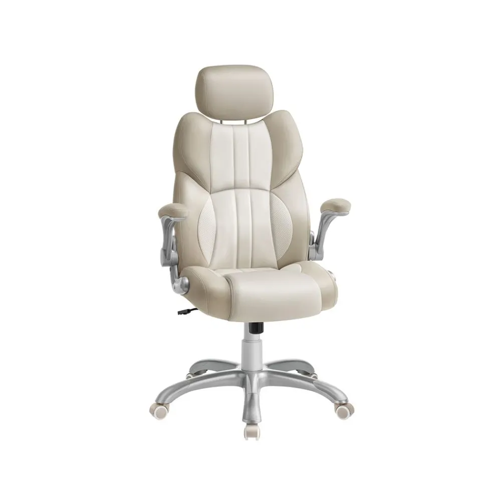 Chaise de bureau réglable blanc crème-SONGMICS HOME Outlet