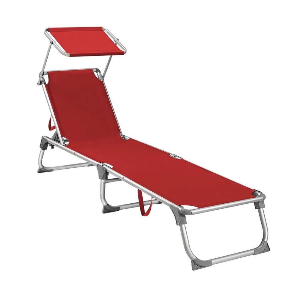 Chaise longue pliable grège-SONGMICS HOME Discount