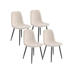 Chaises de salle à manger lot 4 Blanc Crème-SONGMICS HOME Best