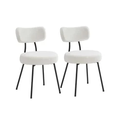 Chaises salle à manger lot de 2 tissu peluche cader en acier-SONGMICS HOME Sale