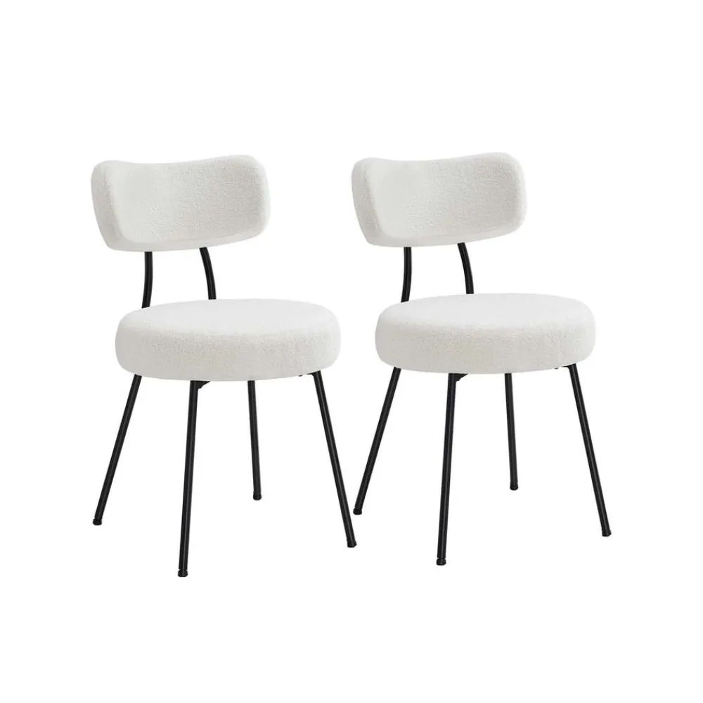Chaises salle à manger lot de 2 tissu peluche cader en acier-SONGMICS HOME Sale