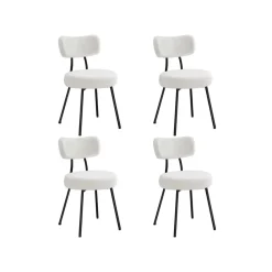 Chaises salle à manger lot de 2 tissu peluche cader en acier-SONGMICS HOME Sale