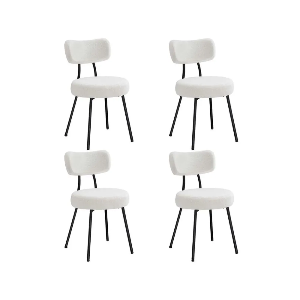 Chaises salle à manger lot de 2 tissu peluche cader en acier-SONGMICS HOME Sale