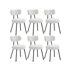Chaises salle à manger lot de 2 tissu peluche cader en acier-SONGMICS HOME Sale