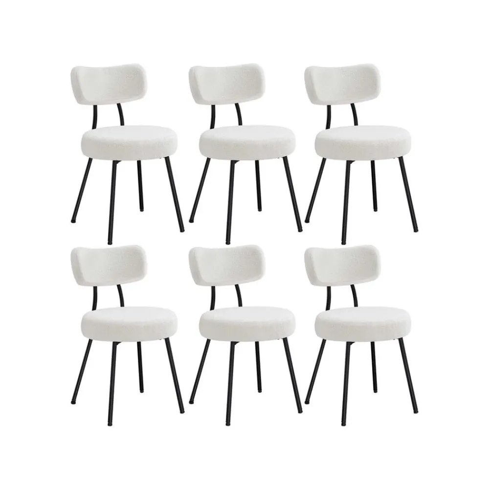Chaises salle à manger lot de 2 tissu peluche cader en acier-SONGMICS HOME Sale