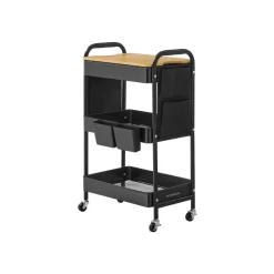 Chariot de rangement à 3 niveaux noir d’encre-SONGMICS HOME