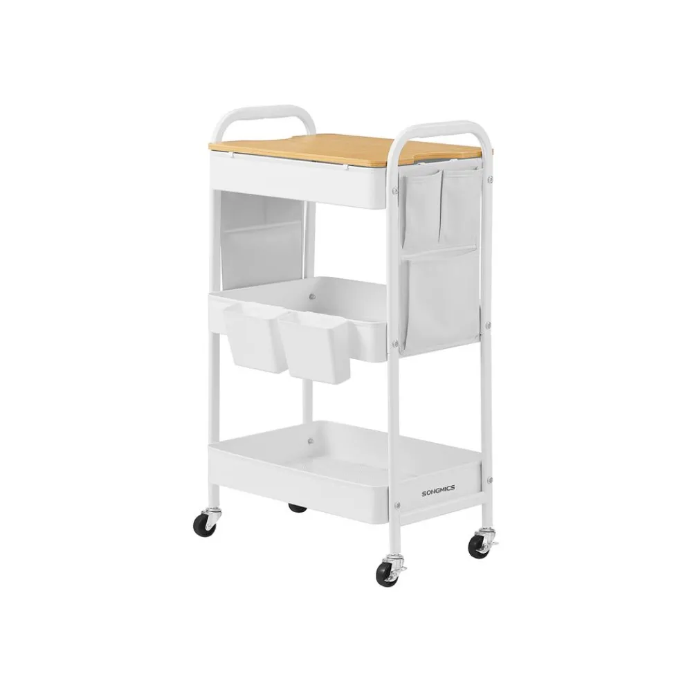 Chariot de rangement à 3 niveaux noir d’encre-SONGMICS HOME