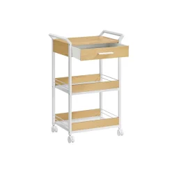 Chariot de rangement 3 niveaux avec roulette frein marron rustique et noir d'encre-SONGMICS HOME Sale