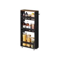 Chariot de rangement fin à 4 niveaux blanc rustique et marron miel-SONGMICS HOME Sale