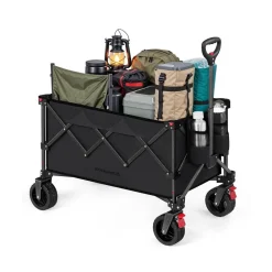 Chariot pliable capacité de 150 L avec poignée 4 roues amovibles gris ardoise-SONGMICS HOME New