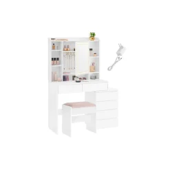 Coiffeuse avec LED miroir tiroirs 3 luminosités réglables-SONGMICS HOME Online