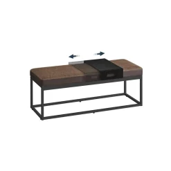 Collection - banc en acier capacité 300 kg marron noisette-SONGMICS HOME Outlet